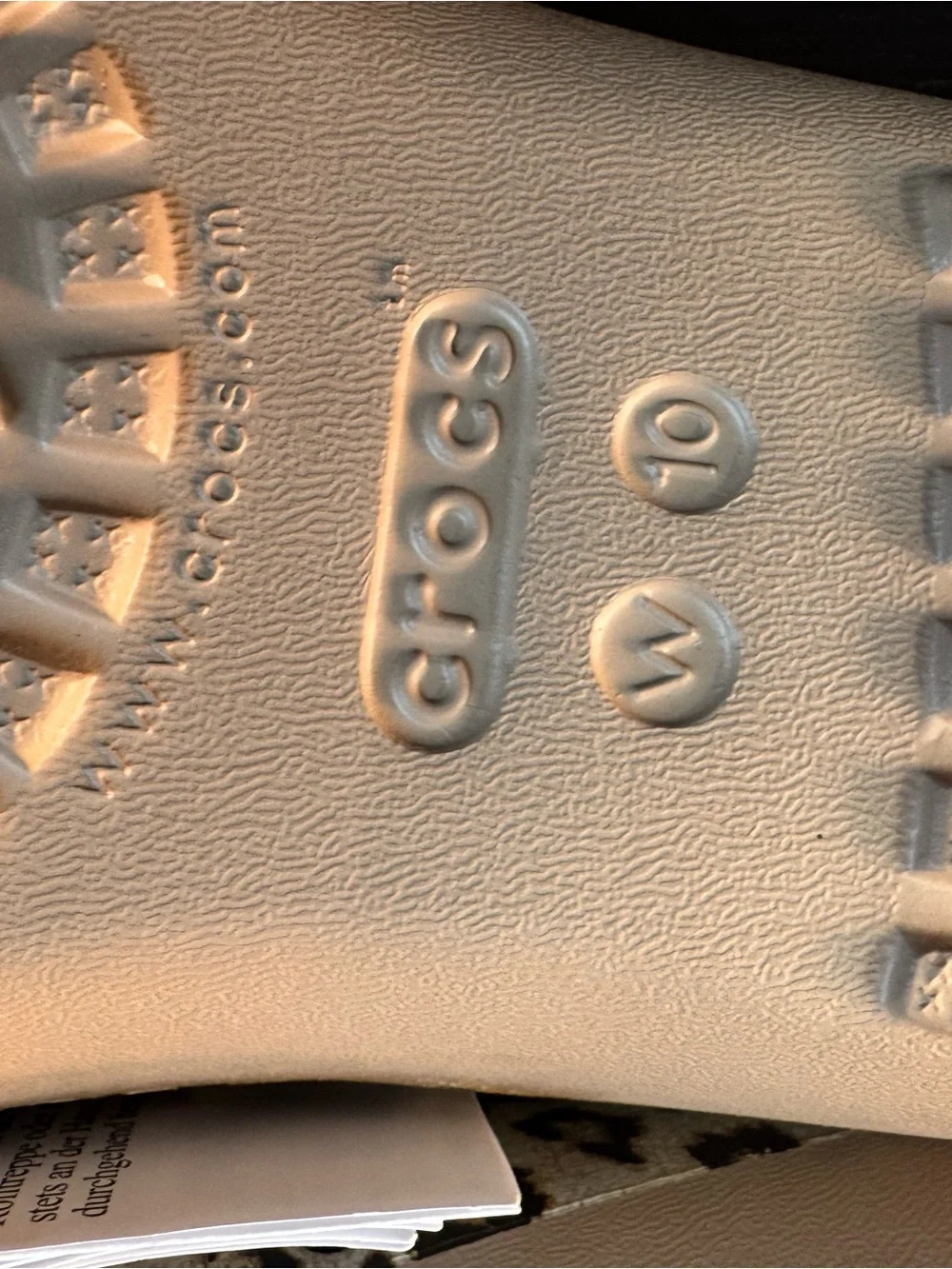 CROCS Women’s Beige Flip Sandals with Leopard-Print Straps
